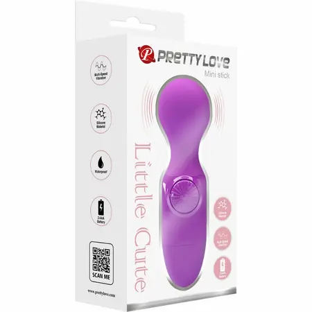 Pretty Love Wonder Mini Wand Massager Purple Silicone Compact Design