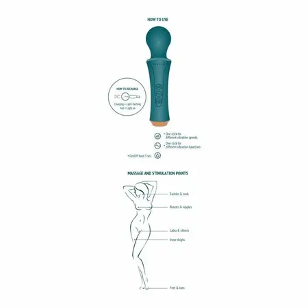 XOCOON Personal Wand Green - Rechargeable Massager with Flexible Head