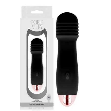 Dolce Vita Three Black Intimni Masažer 7 Brzina Punjivi Silikon 12.2cm