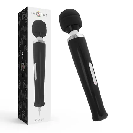 INTENSE Keanu Wand Black Multi-Speed Silicone Massager 33cm