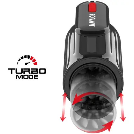 Jamyjob Vortex Tech Turbo Intimni Uređaj, 360° Rotacija, Crno-Crveni