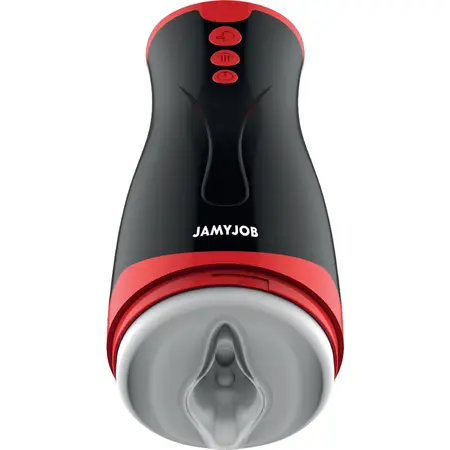 Jamyjob Jango Compression & Vibration Intimate Device, Rechargeable, Black-Red