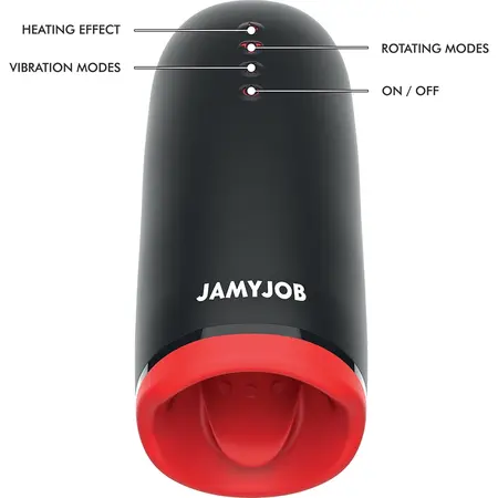 Jamyjob SPIN-X Intimni uređaj sa grejanjem i rotacionim sistemom Crni/Crveni