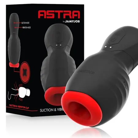 JAMYJOB Astra Intimate Machine with Dual Vibration & Suction, 13 cm, Black