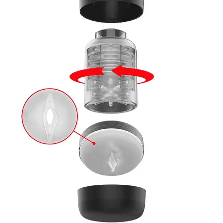 JAMYJOB Tornado 360 Tech Stroker with Rotating & Thrusting System, Black