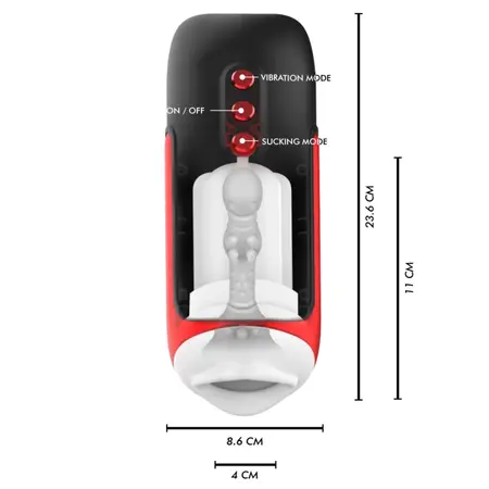 JAMYJOB BLAZE Automatic Oral Simulation Device 5 Modes, Black-Red, USB