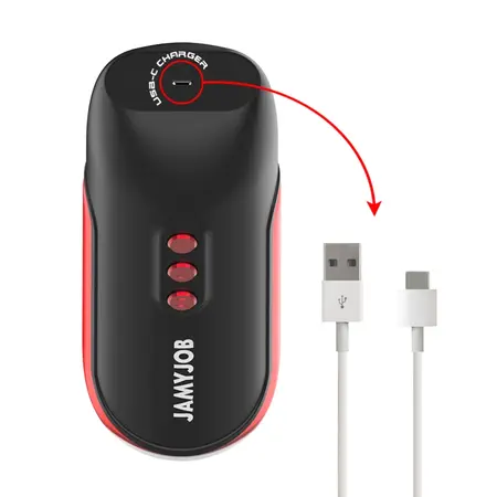 JAMYJOB BLAZE Automatic Oral Simulation Device 5 Modes, Black-Red, USB