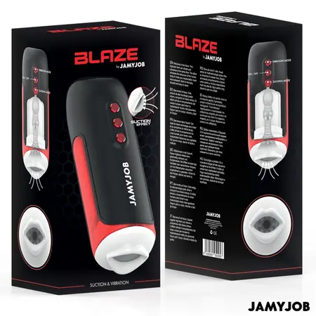JAMYJOB BLAZE Automatic Oral Simulation Device 5 Modes, Black-Red, USB