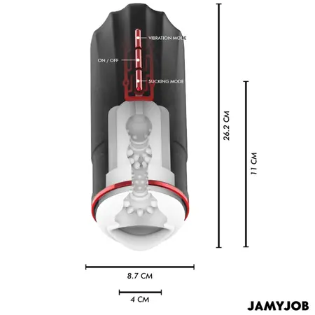 Jamyjob Megabite Intimate Device Automatic 5 Modes Black-Red USB Waterproof