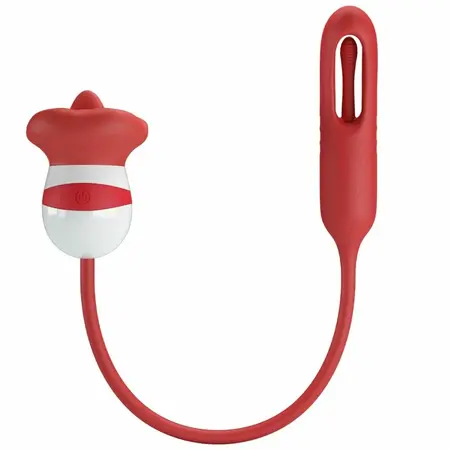 Romance Alyss Red Dual Action Intimate Device with Rose Design, USB