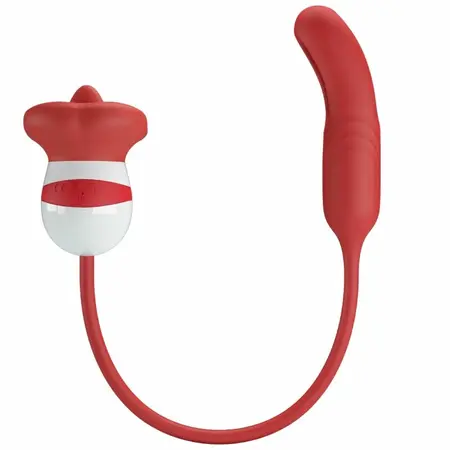 Romance Alyss Red Dual Action Intimate Device with Rose Design, USB
