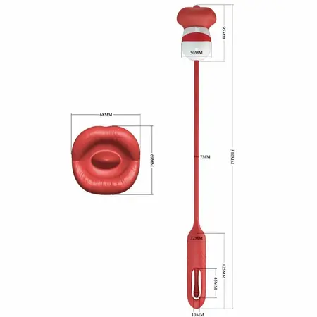 Romance Alyss Red Dual Action Intimate Device with Rose Design, USB