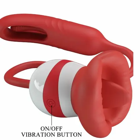 Romance Alyss Red Dual Action Intimate Device with Rose Design, USB