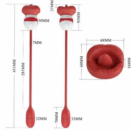 Pretty Love Aliyah Red Dual-Action Oral Simulation Device, USB, Silicone