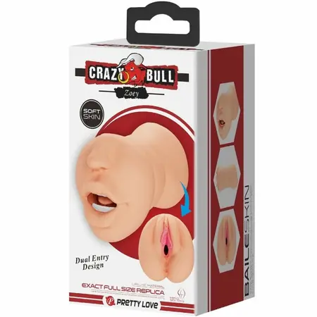 Crazy Bull Zoey Dual Channel Intimate Machine Flesh Soft TPR Waterproof