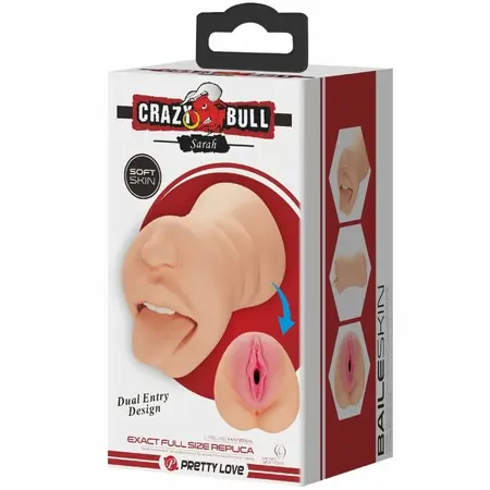 Crazy Bull Sarah Dual-Channel Intimate Machine Flesh TPR Waterproof