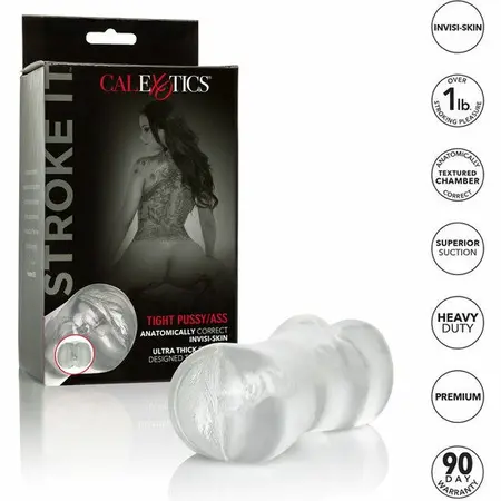 CalExotics Stroke It PureSkin intimna mašina, dvo-ulazna, 16.5cm