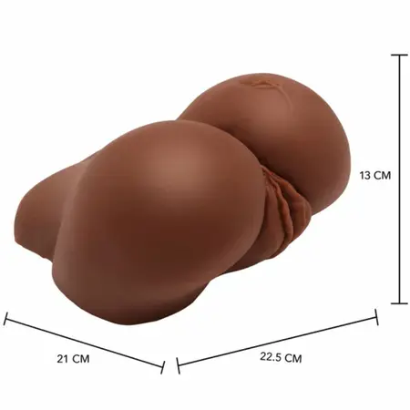 ACT Intimate Machine Big Ass TPR Dual Channel with Brown Vibrator 21cm