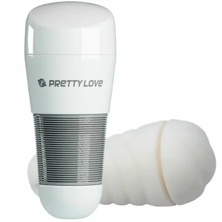 Pretty Love Kitty White Intimate Device with Textured Silicone Sleeve 21cm