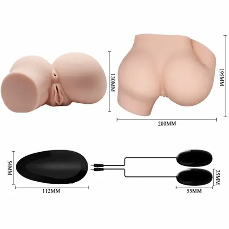 Crazy Bull Intimate Silicone Torso with Dual Channel & Vibration, Large