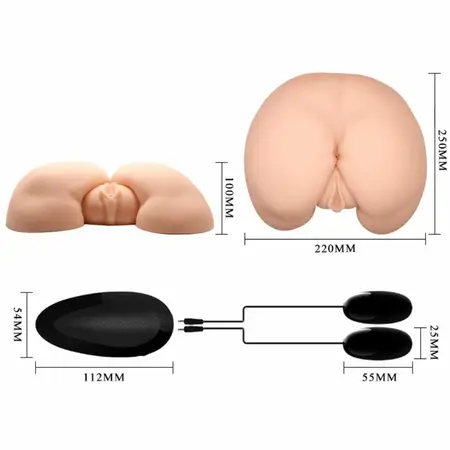 Crazy Bull Intimate Machine for Men Double Channel Vibrating TPR Skin Tone