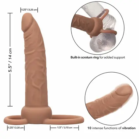 CalExotics Performance Maxx Dual Action Silikonski Sistem Smeđa 14cm