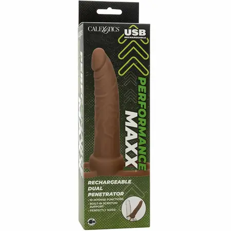 CalExotics Performance Maxx Dual Action Silikonski Sistem Smeđa 14cm
