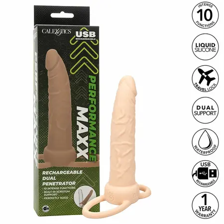 CalExotics Performance Maxx Dual Ring Silikonski Intimni Sistem Svetla Koža