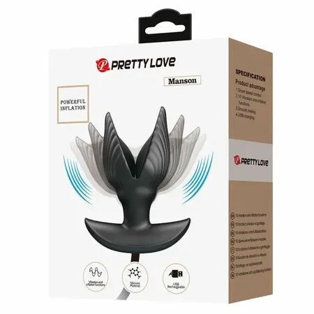 Pretty Love Inflacioni Punjivi Intimni Čep Crni Silikon USB