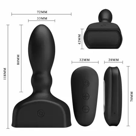 MR PLAY Crni Inflacioni Čep sa Bežičnim Daljinskim Upravljanjem, 12 Režima, 121mm