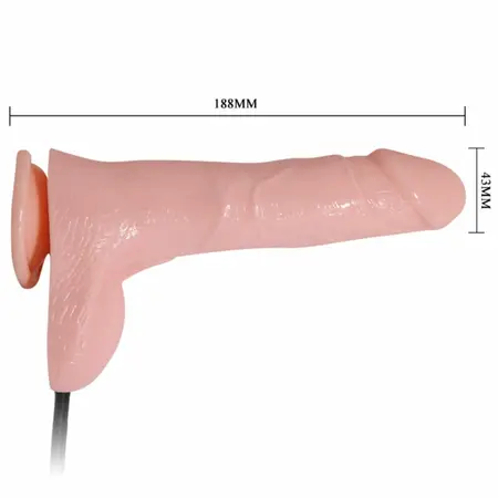 Baile Inflatable Intimate Machine 15 cm with Suction Cup, Skin-Like TPR
