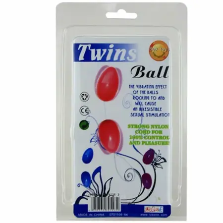 Baile Twins Balls Pink - Duple Intimne Perle sa Najlonskim Koncem, ABS, Srednje