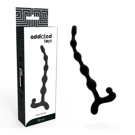 Addicted Toys Anal Bead Chain 22cm Crni - Fleksibilni Silikonski Sistem