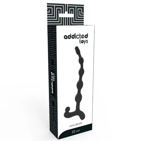 Addicted Toys Anal Bead Chain 22cm Crni - Fleksibilni Silikonski Sistem