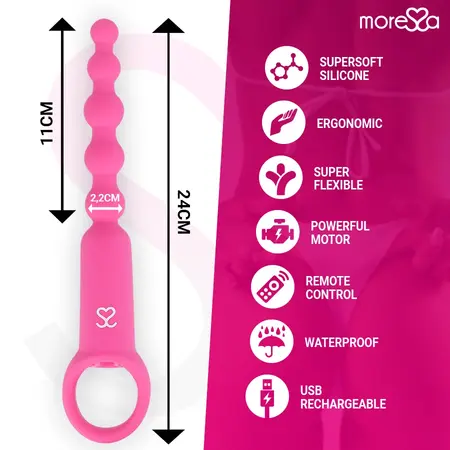 Moressa Ronie Daljinski Upravljiv Analni Sistem Sa Kuglicama Roze - Silikon, 7 Režima