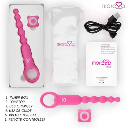 Moressa Ronie Daljinski Upravljiv Analni Sistem Sa Kuglicama Roze - Silikon, 7 Režima