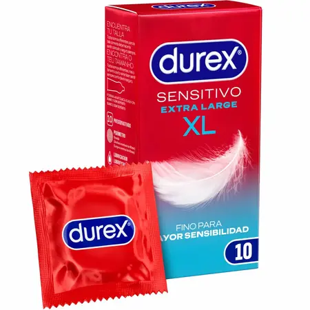 Durex Sensitivo XL 10-Pakovanje - Velika Veličina, Ultra-Tanki Lateks Sistem