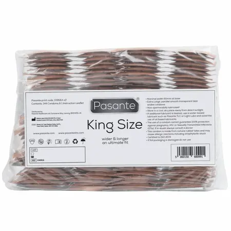 Pasante King Size Condoms 144 pcs - Extra Large, Natural, 60mm Width