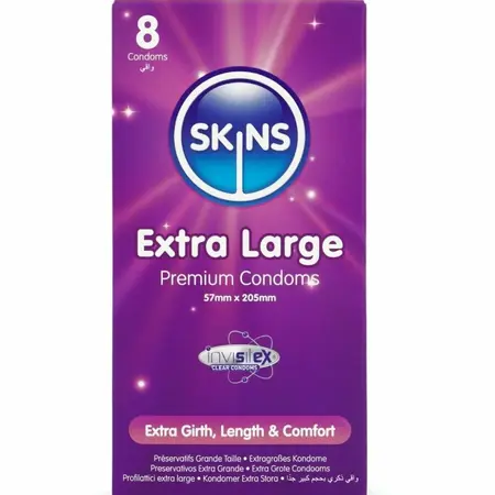 SKINS Extra Large kondomi 12-Pack | Poboljšana udobnost 57 mm x 205 mm