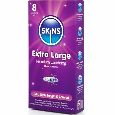 SKINS Extra Large kondomi 12-Pack | Poboljšana udobnost 57 mm x 205 mm