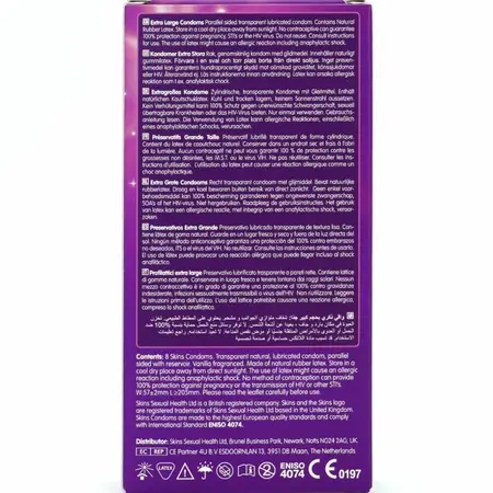 SKINS Extra Large kondomi 12-Pack | Poboljšana udobnost 57 mm x 205 mm
