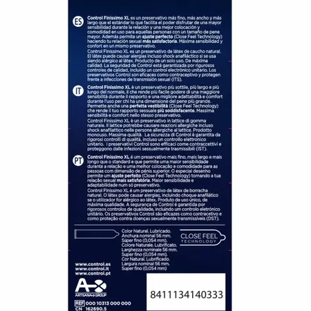 Control Finissimo XL 12-Pack Ultra-tanka lateks zaštita 57 mm