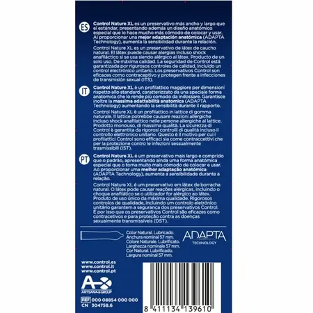 CONTROL Adapta Nature XL 12-Pack veliki prirodni lateks kondomi