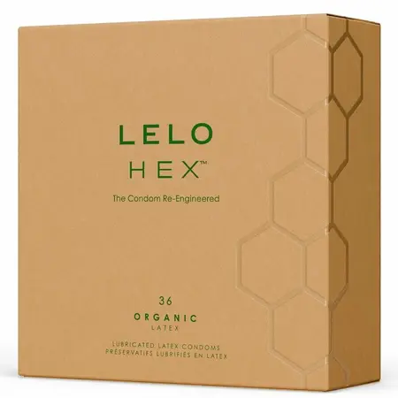 LELO HEX Organic 36-Pack eko-prijateljska lateks zaštita sa L-Argininom