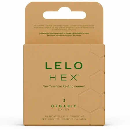 LELO HEX Organic lateks zaštita, 3-Pack, heksagonalna struktura, eko-prijateljska