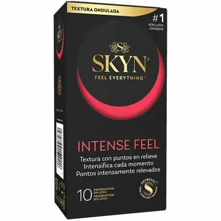 SKYN Intense Feel poliizopren teksturirani kondomi 10-Pack valoviti dizajn
