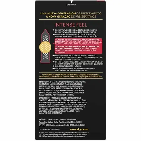 SKYN Intense Feel poliizopren teksturirani kondomi 10-Pack valoviti dizajn