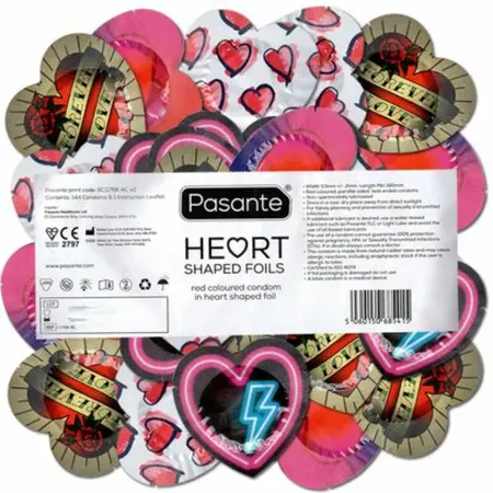 Pasante Red Heart Lateks Kondomi 144 kom - Dekorativna Sigurna Zaštita