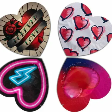 Pasante Red Heart Lateks Kondomi 144 kom - Dekorativna Sigurna Zaštita