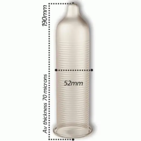 Pasante Cooling Sensation Rebrasti Kondomi 144-pakovanje - Hladni Lubrikant, 52mm